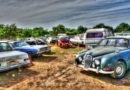 Classic Cars in a Field in Jamaica ( Jaguar, Benz, Challenger, Porsche, Morris, Mustang and More